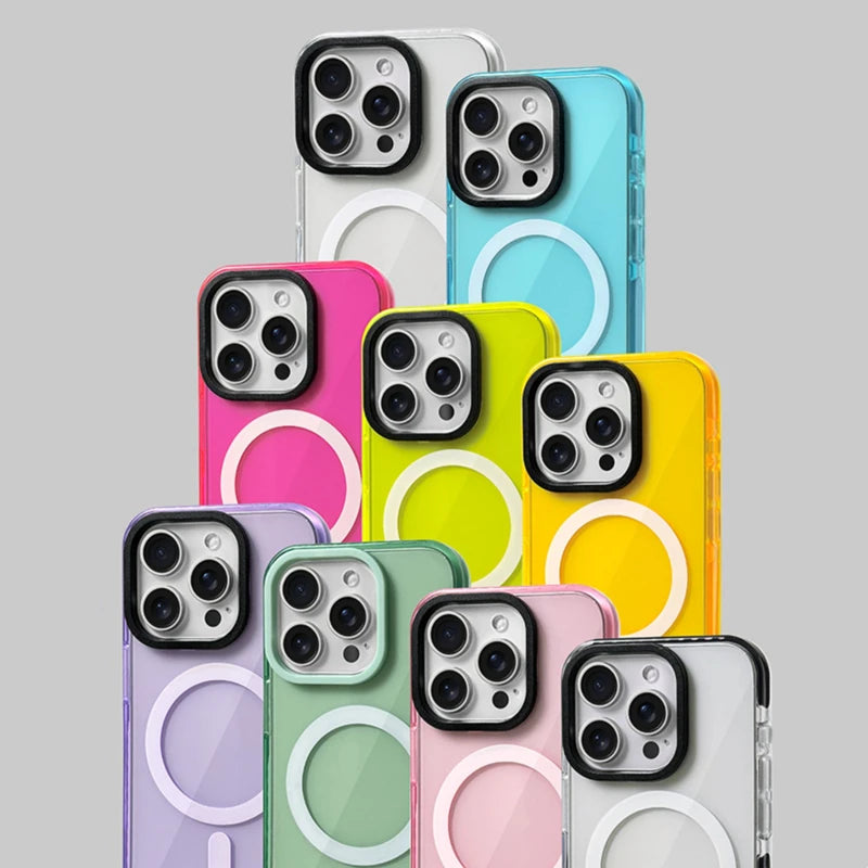 Transparent Neon orange iphone