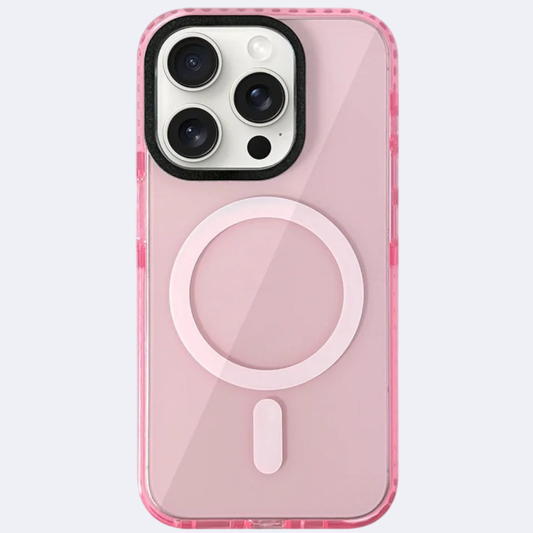 Transparent Neon pink iphone