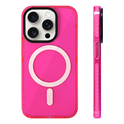 Transparent Neon pink red iphone