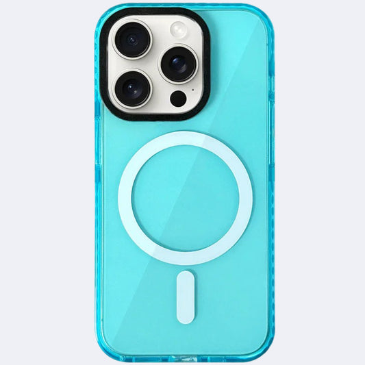 Transparent Neon blue iphone
