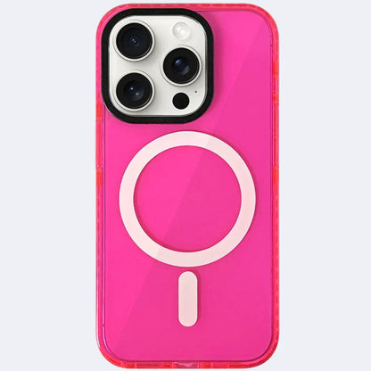 Transparent Neon pink red iphone