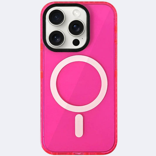 Transparent Neon pink red iphone