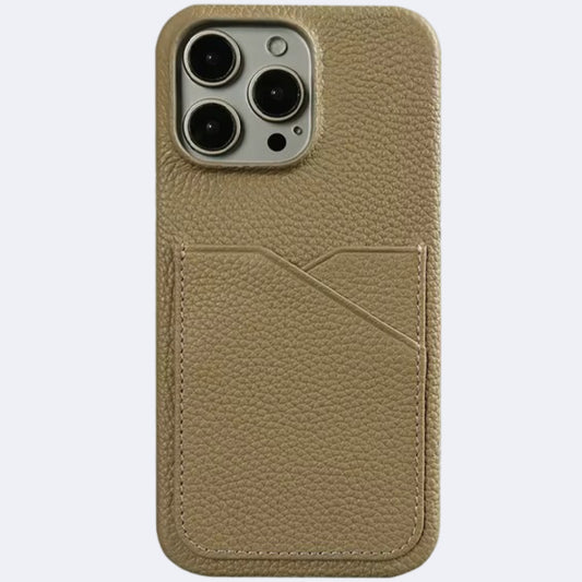 Kaki Case porte carte cuir